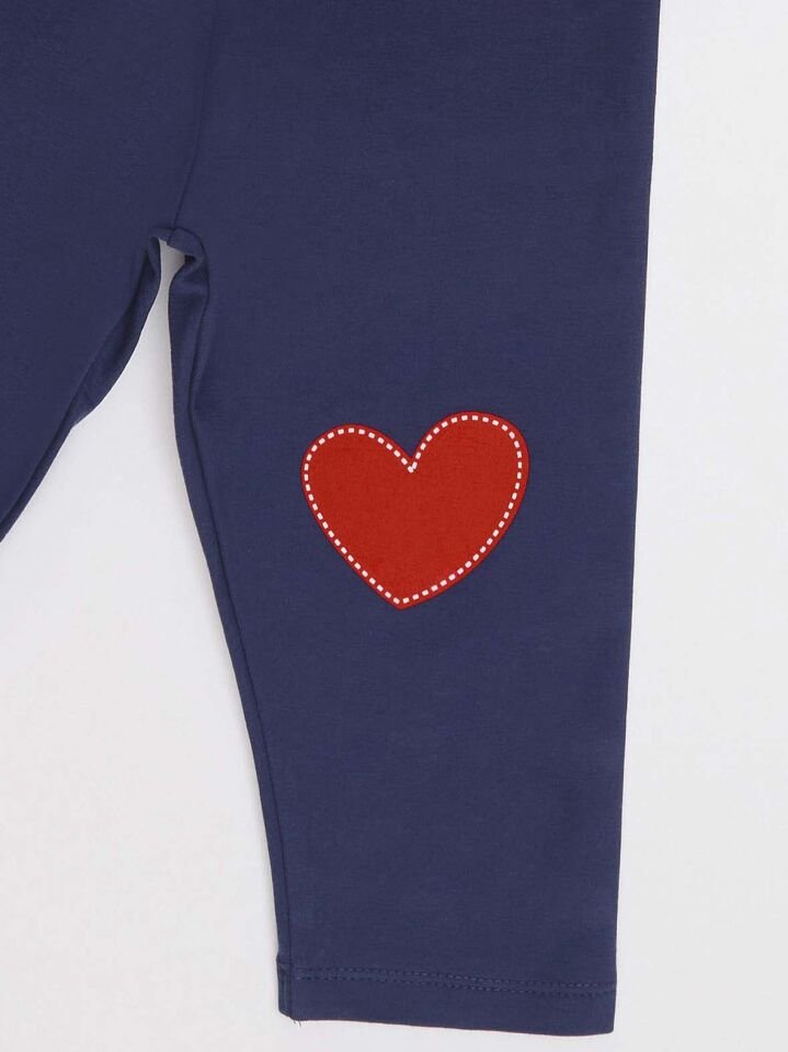 Yaramaz Kedi Kız Çocuk T-shirt Tayt Takım 5 Y - Kırmızı, Lacivert