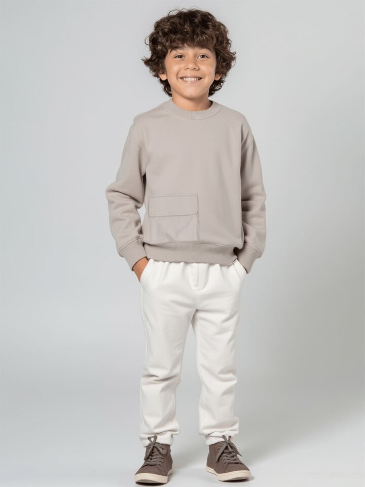 Spencer Gri Pamuklu Erkek Çocuk Sweatshirt 7-8Y - Gri