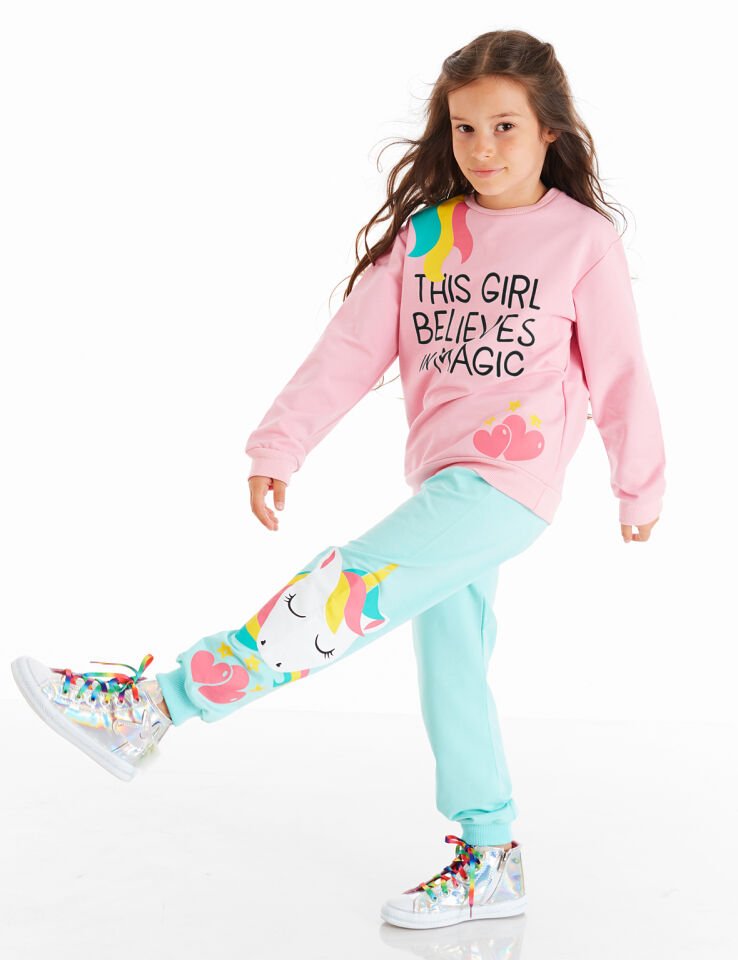 Girl Magic Kız Çocuk Eşofman Takım 5 Y - Mint, Pembe