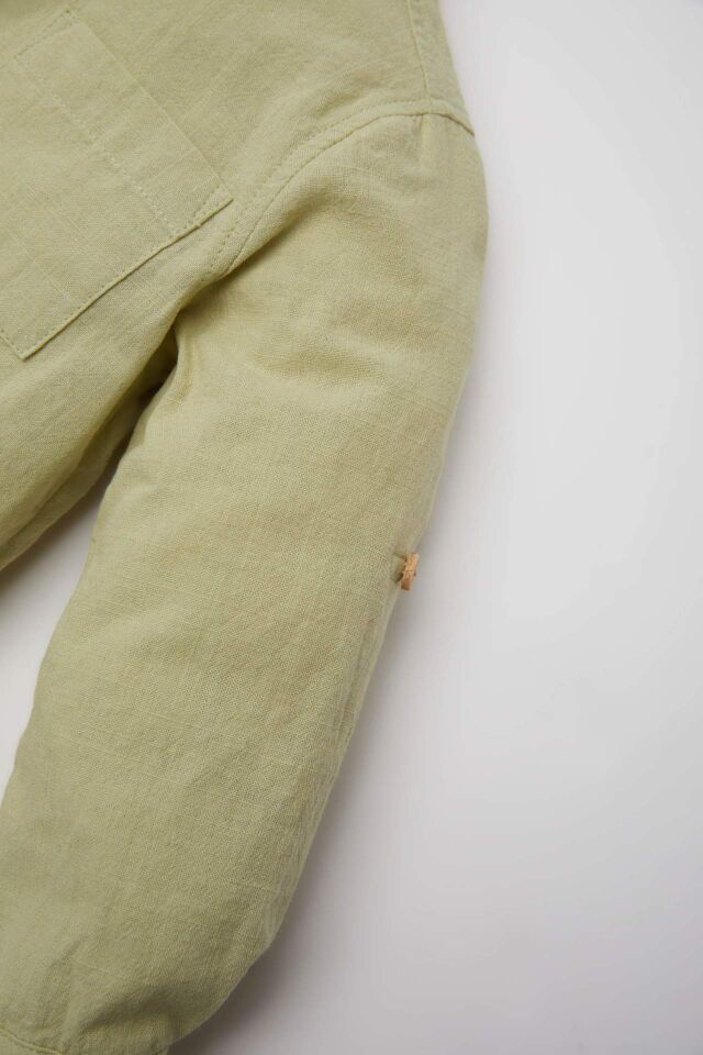 Erkek Bebek Flamlı Poplin Uzun Kollu Basic Düz Gömlek