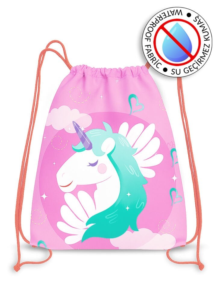 Unicorn Desenli İpli Sırt Çantası