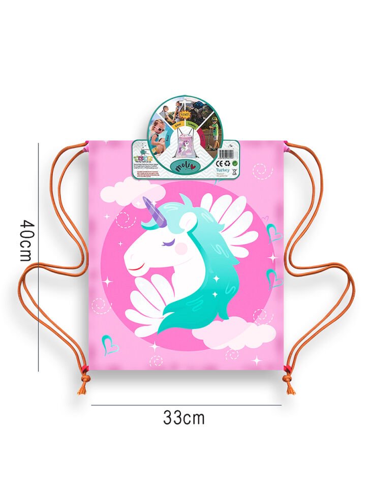 Unicorn Desenli İpli Sırt Çantası