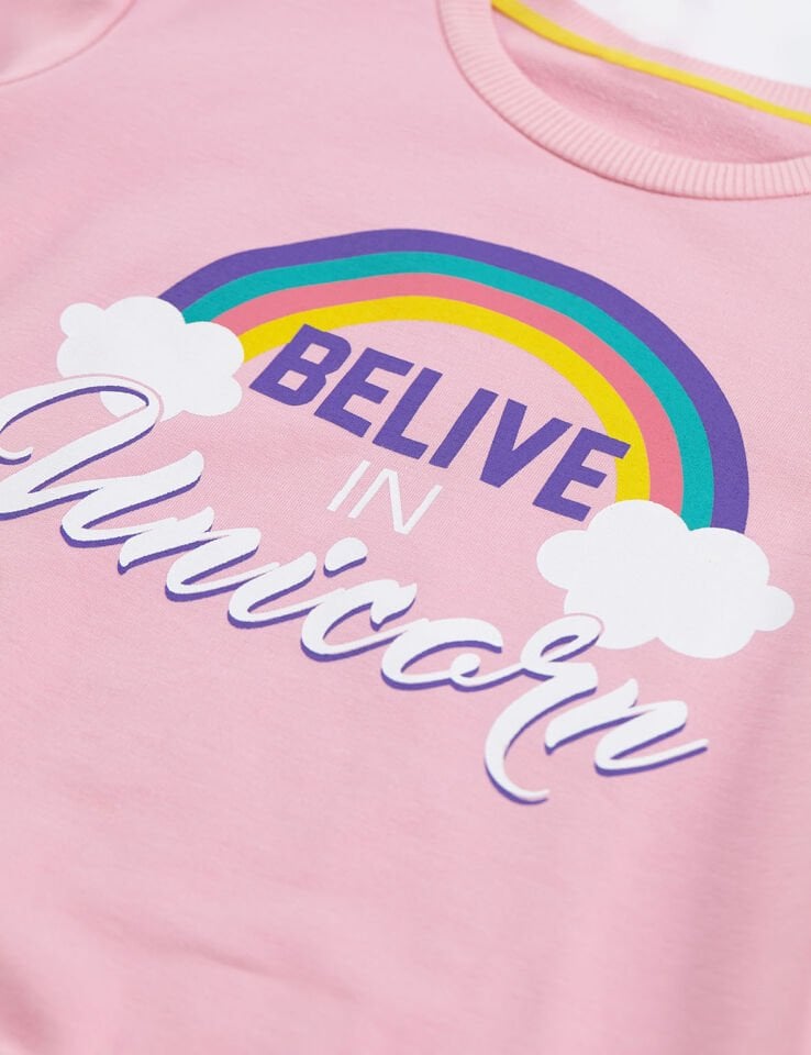 Colorfull Unicorn Kız Çocuk Tunik tayt Takım