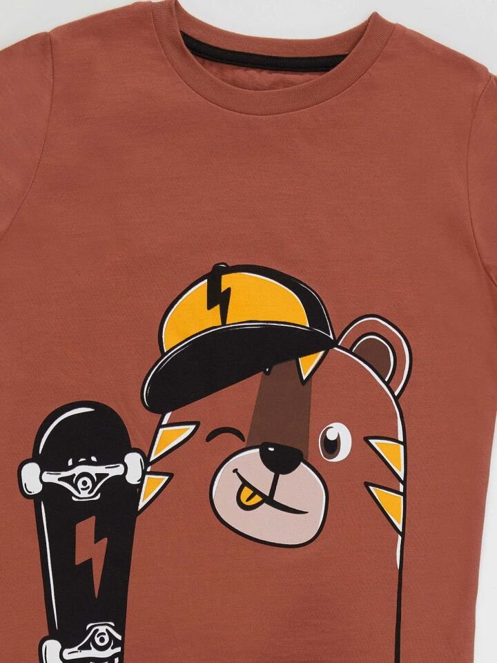 Kaykay Erkek Çocuk T-Shirt Siyah Şort Takım 5 Y - Siyah, Bordo