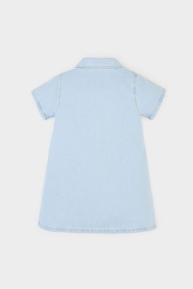 Kız Bebek Kısa Kollu Jean Elbise
