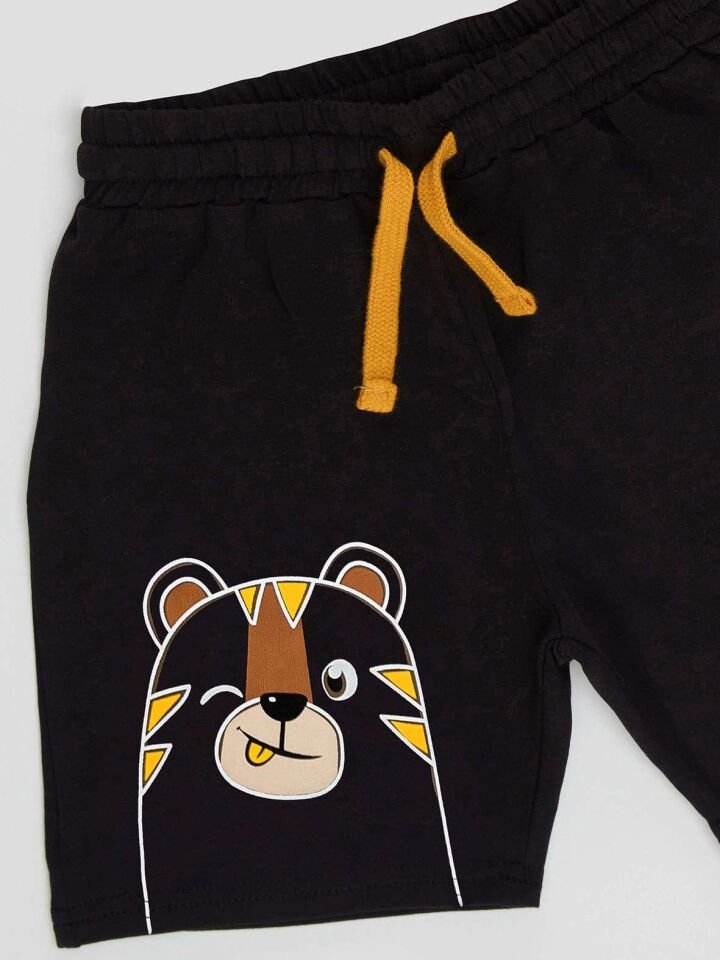 Kaykay Erkek Çocuk T-Shirt Siyah Şort Takım 7 Y - Siyah, Bordo