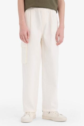 Erkek Çocuk Wide Leg Standart Paça Gabardin Pantolon