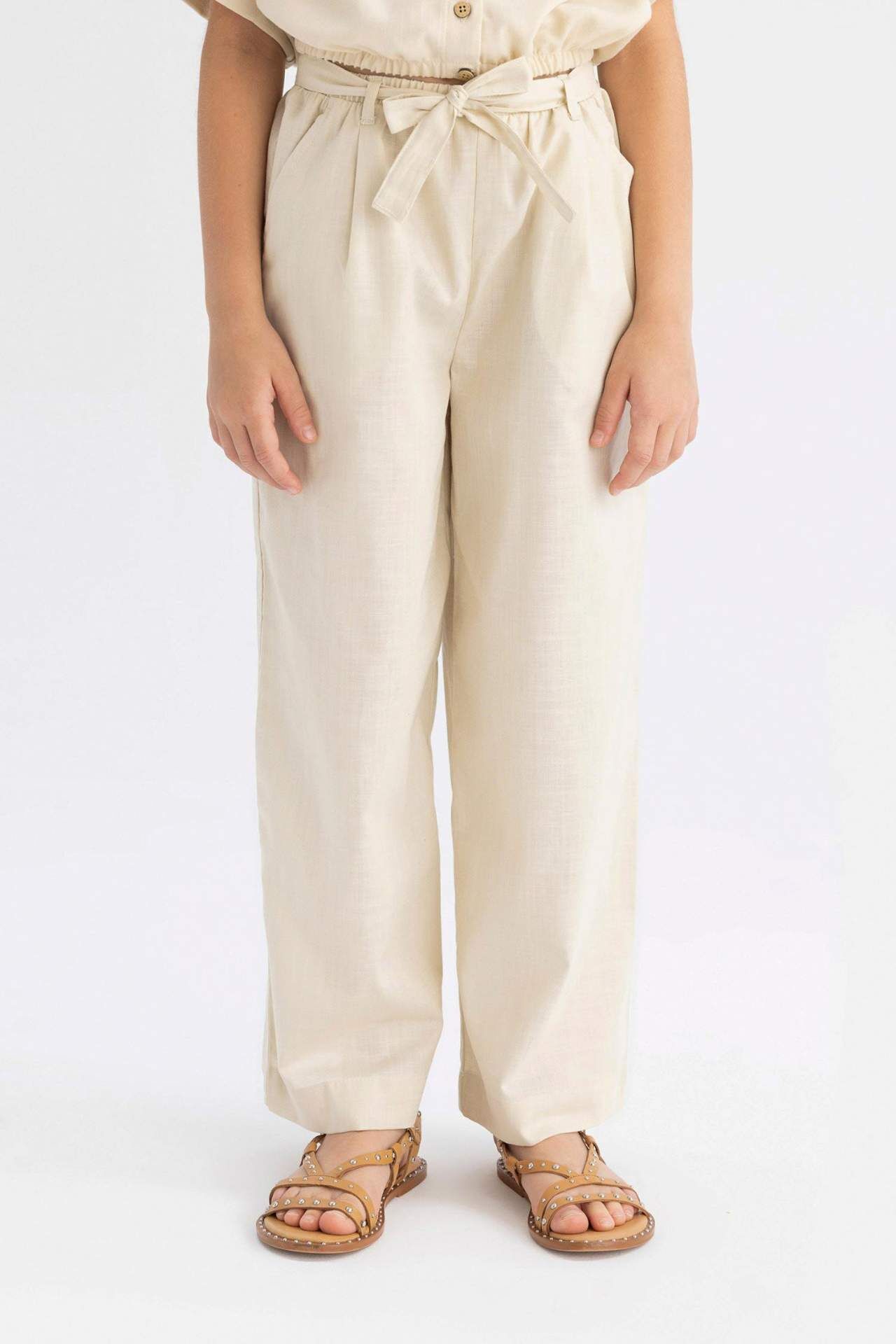 Kız Çocuk Wide Leg Geniş Bol Paça Pamuklu Pantolon
