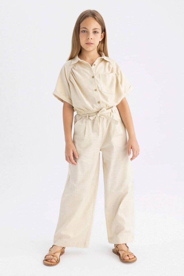 Kız Çocuk Wide Leg Geniş Bol Paça Pamuklu Pantolon