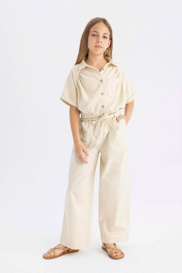 Kız Çocuk Wide Leg Geniş Bol Paça Pamuklu Pantolon
