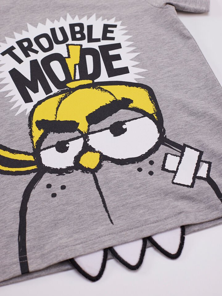 Trouble Erkek Çocuk T-shirt Şort Takım 3 Y - Gri, Sarı