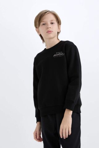 Erkek Çocuk Avatar the Last Airbender Bisiklet Yaka İçi Yumuşak Tüylü Sweatshirt