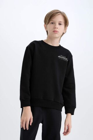 Erkek Çocuk Avatar the Last Airbender Bisiklet Yaka İçi Yumuşak Tüylü Sweatshirt