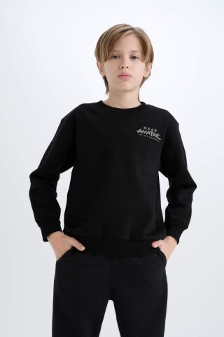 Erkek Çocuk Avatar the Last Airbender Bisiklet Yaka İçi Yumuşak Tüylü Sweatshirt
