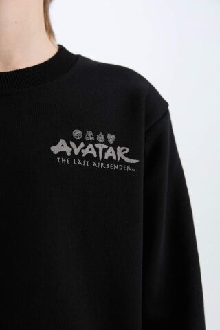 Erkek Çocuk Avatar the Last Airbender Bisiklet Yaka İçi Yumuşak Tüylü Sweatshirt