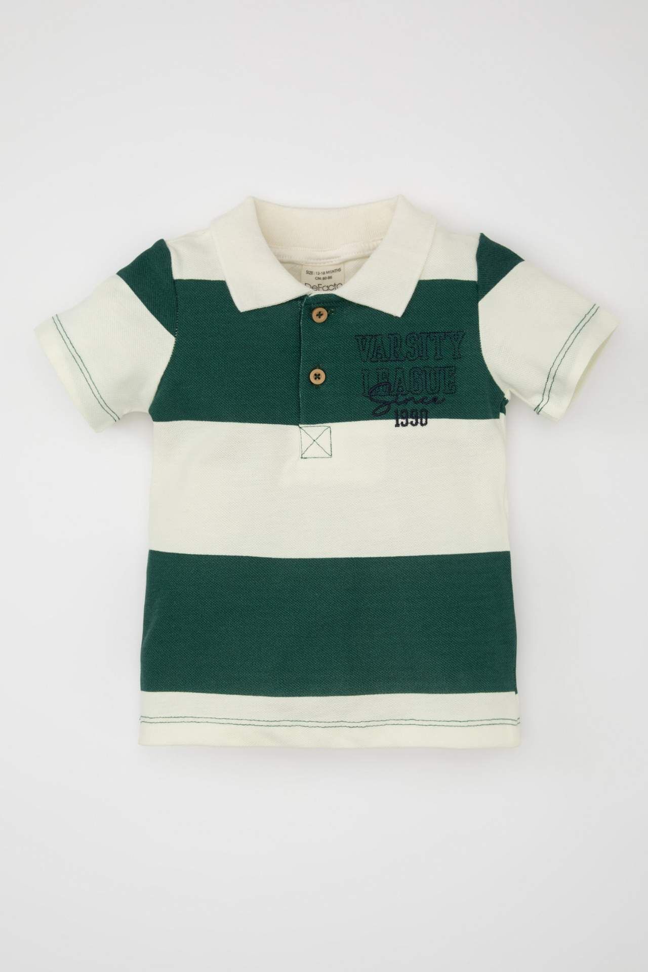 Erkek Bebek Baskılı Kısa Kollu Polo Tişört