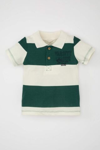 Erkek Bebek Baskılı Kısa Kollu Polo Tişört