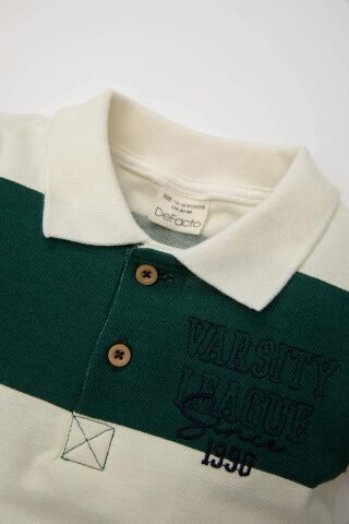 Erkek Bebek Baskılı Kısa Kollu Polo Tişört