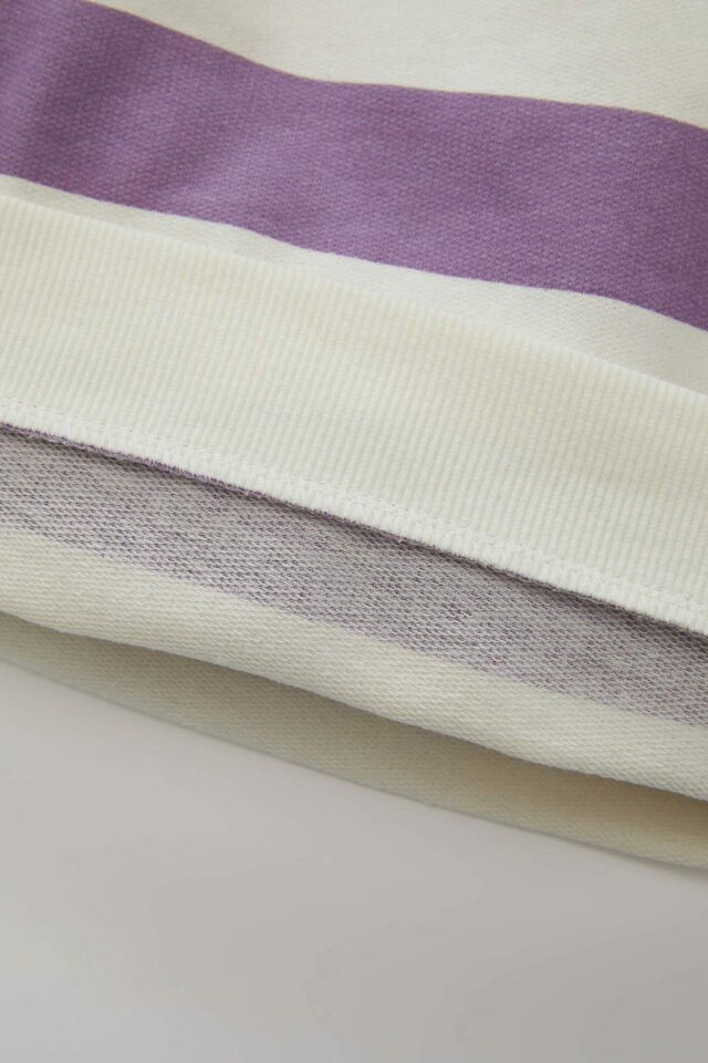 Kız Bebek 2'li Takım Çizgili Bisiklet Yaka Sweatshirt Beli Lastikli Tayt