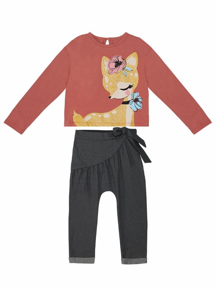 Ceylan Kız Çocuk T-shirt Pantolon Takım