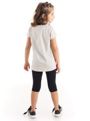 Hi Babe Kız Çocuk T-shirt Tayt Takım 6 Y - Gri, Kırmızı, Siyah