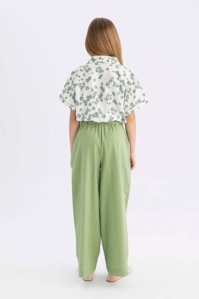 Kız Çocuk Wide Leg Geniş Paça Pamuklu Pantolon