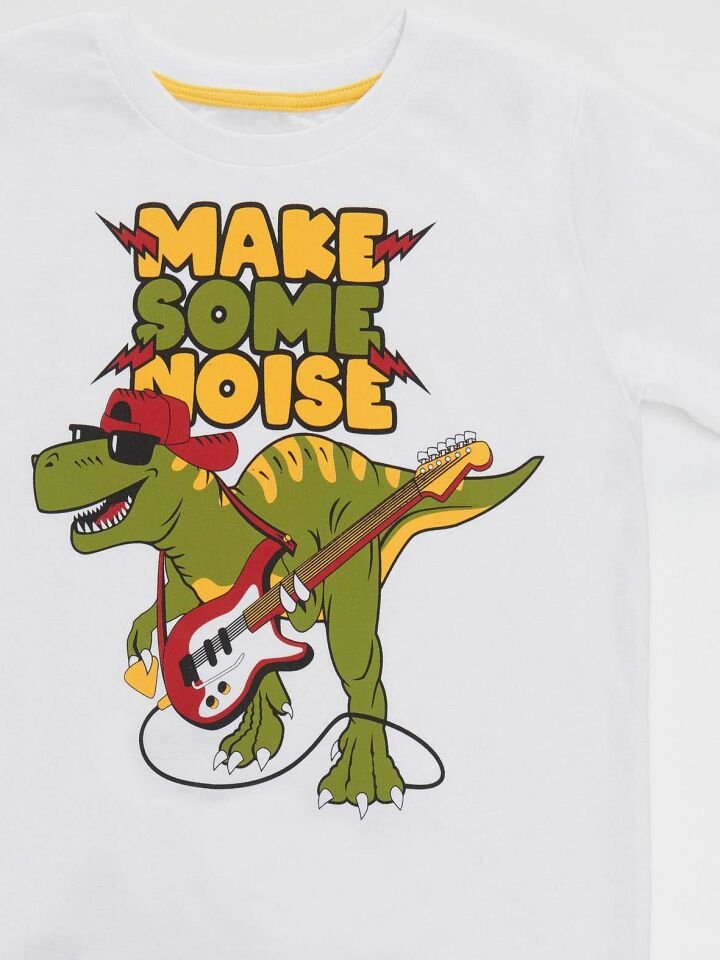 Noise Erkek Çocuk T-shirt Kapri Şort Takım 4 Y - Gri, Beyaz