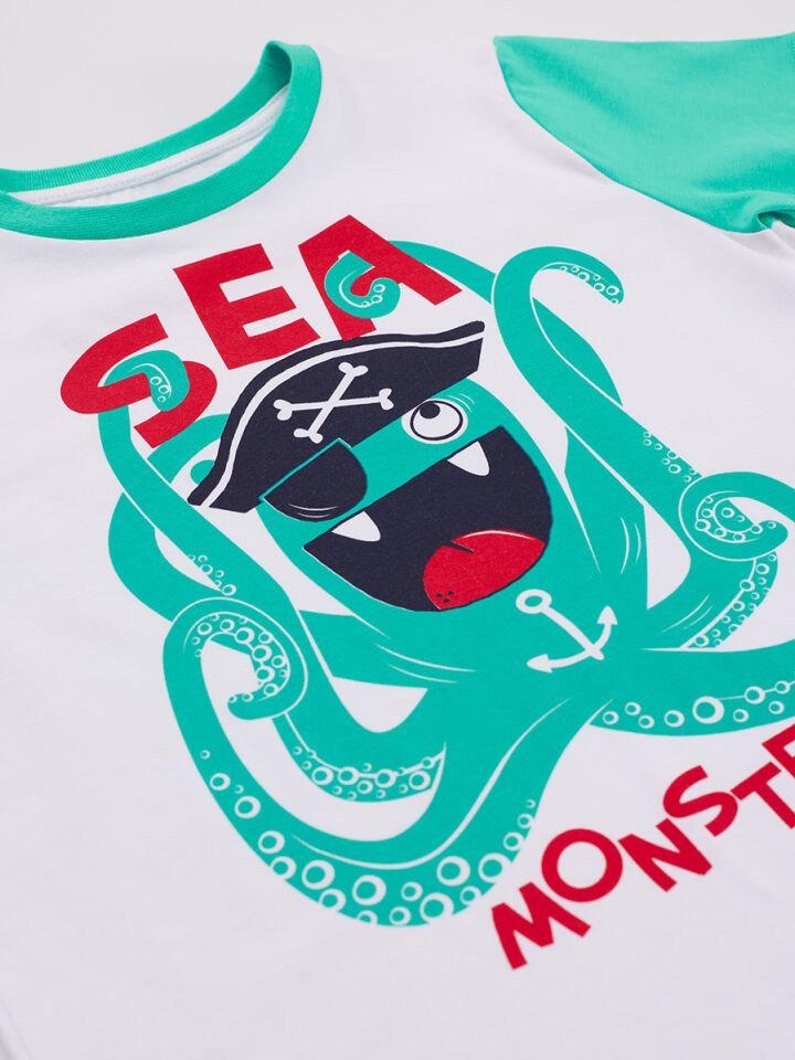 Deniz Canavarı Erkek Çocuk T-shirt Şort Takım