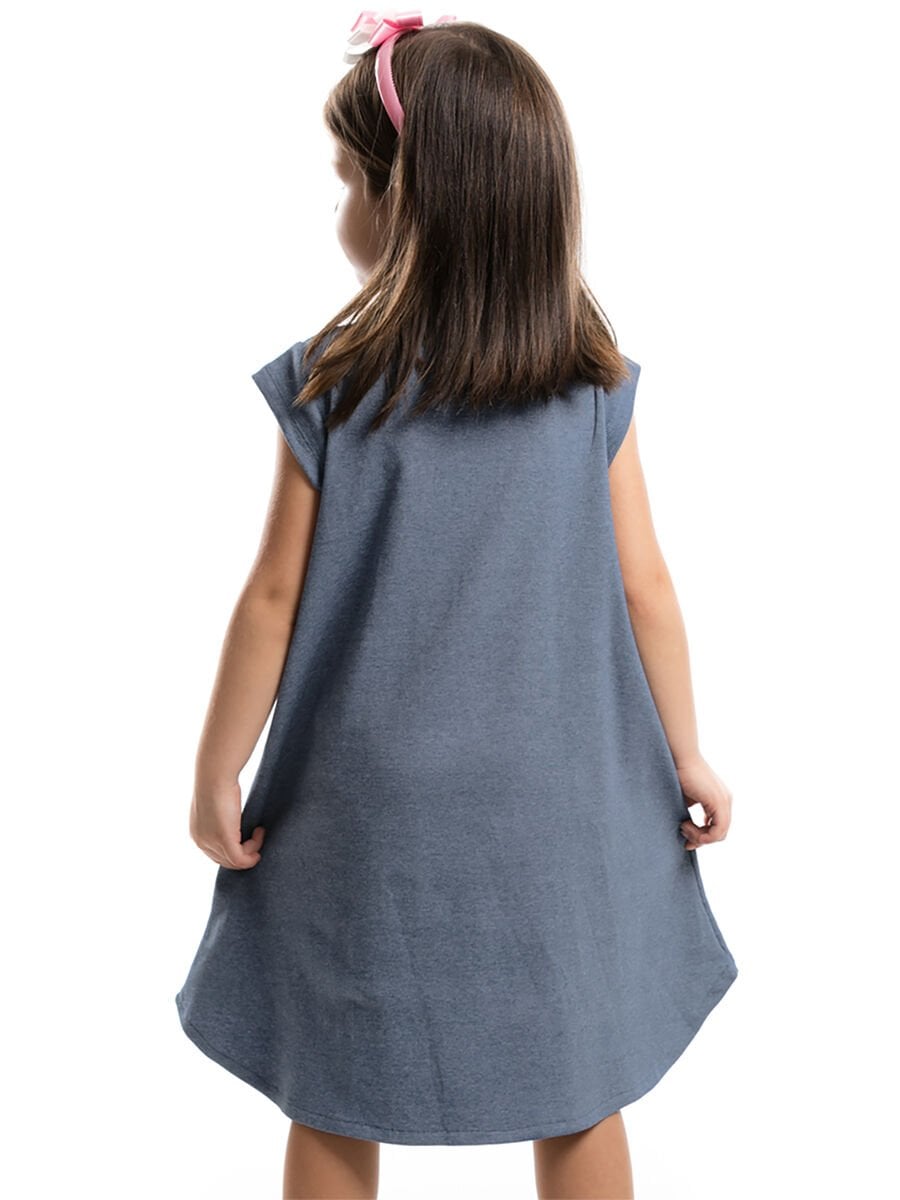 Pembe Zürafa Kız Çocuk Elbise+Saç Bandı