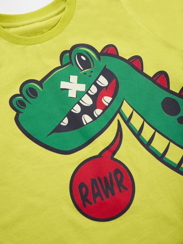 Rawr Dinozor Erkek Çocuk T-shirt Pantolon Takım 7 Y - Lacivert, Yeşil