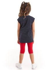 Çilekli Dondurma Kız Çocuk T-shirt Tayt Takım 5 Y - Kırmızı, Siyah