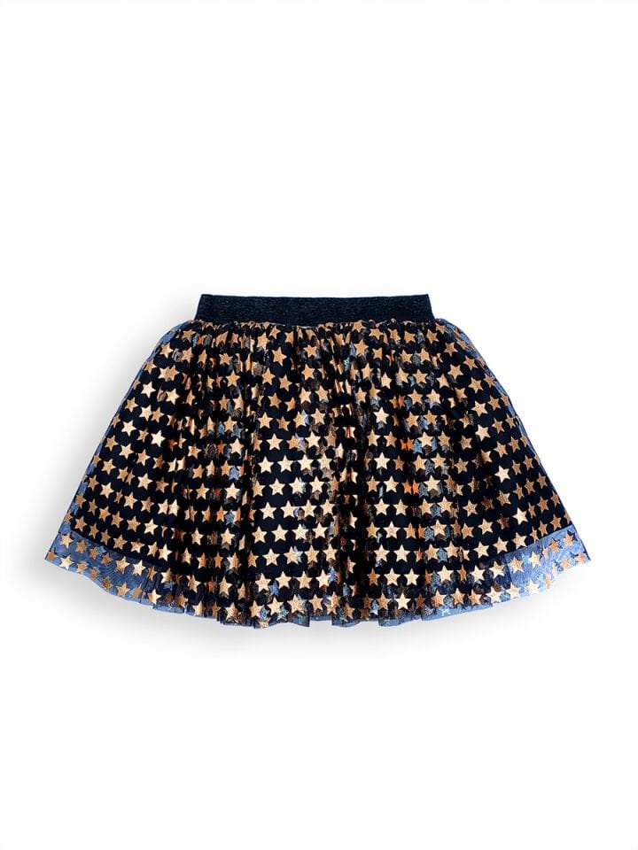 Kız Çocuk Yıldız Siyah Tüllü Tütü Etek