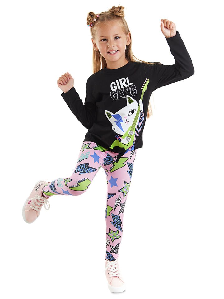 Girl Gang Kız Çocuk T-shirt Tayt Takım