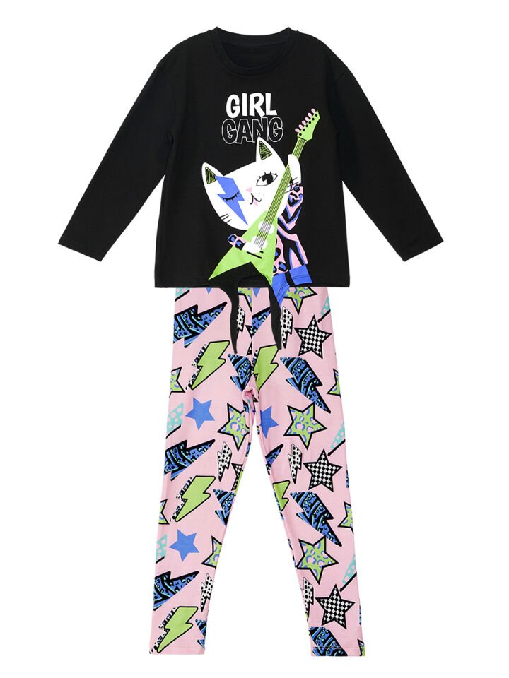 Girl Gang Kız Çocuk T-shirt Tayt Takım