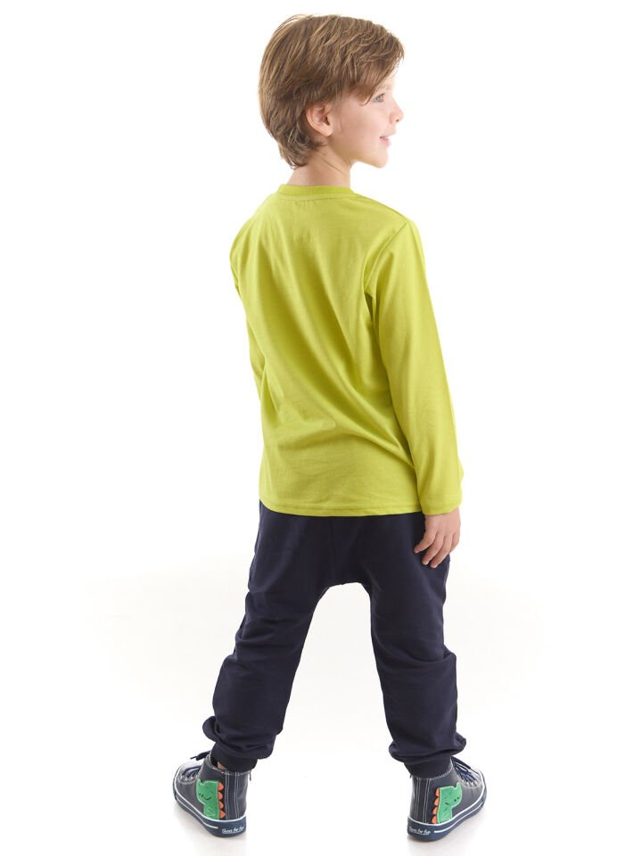 Rawr Dinozor Erkek Çocuk T-shirt Pantolon Takım 4 Y - Lacivert, Yeşil