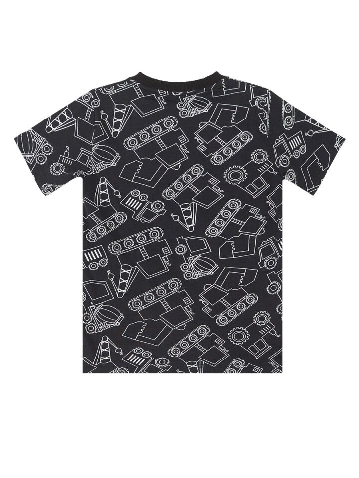 Araba Erkek Çocuk Siyah T-Shirt Kapri Şort Takım 6 Y - Siyah