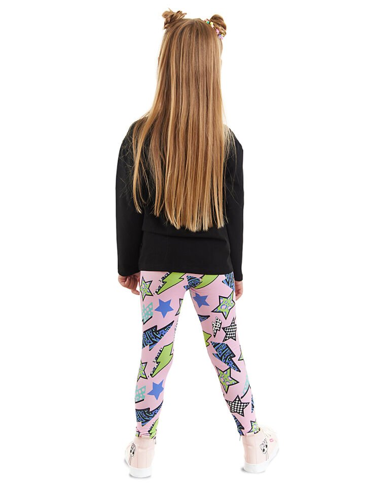 Girl Gang Kız Çocuk T-shirt Tayt Takım 8 Y - Siyah, Pembe