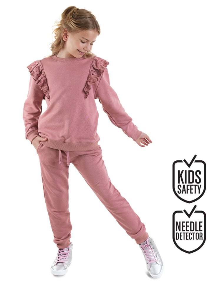 Fırfırlı Kız Çocuk Gül Kurusu Eşofman Takımı