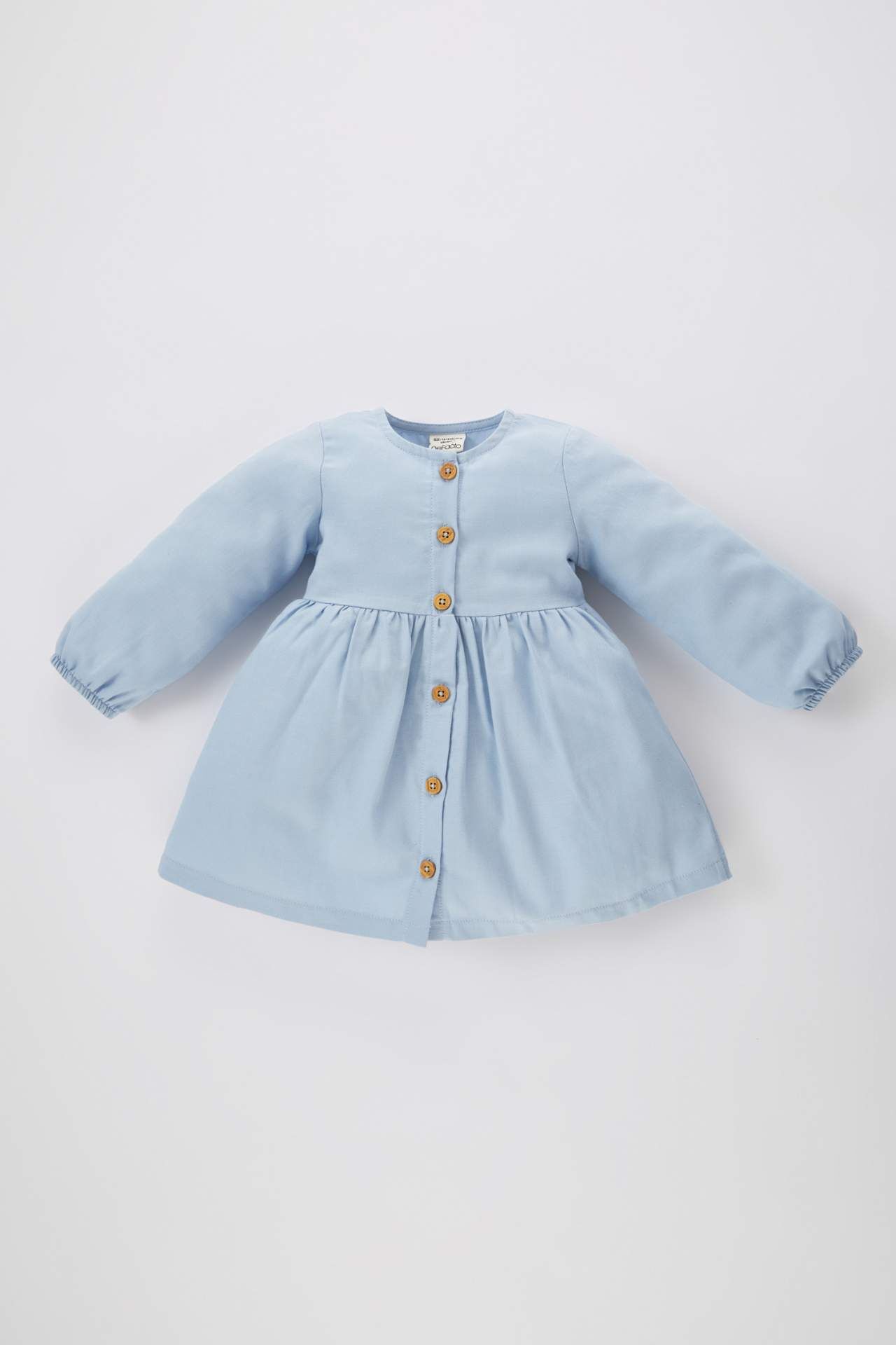 Kız Bebek Uzun Kollu Twill Basic Elbise