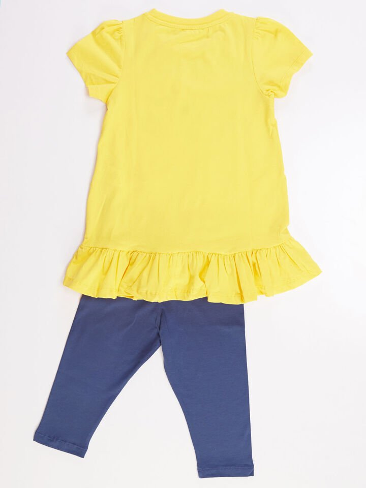 Çilek Kız Çocuk Tunik Tayt Takım 7 Y - Sarı, Lacivert