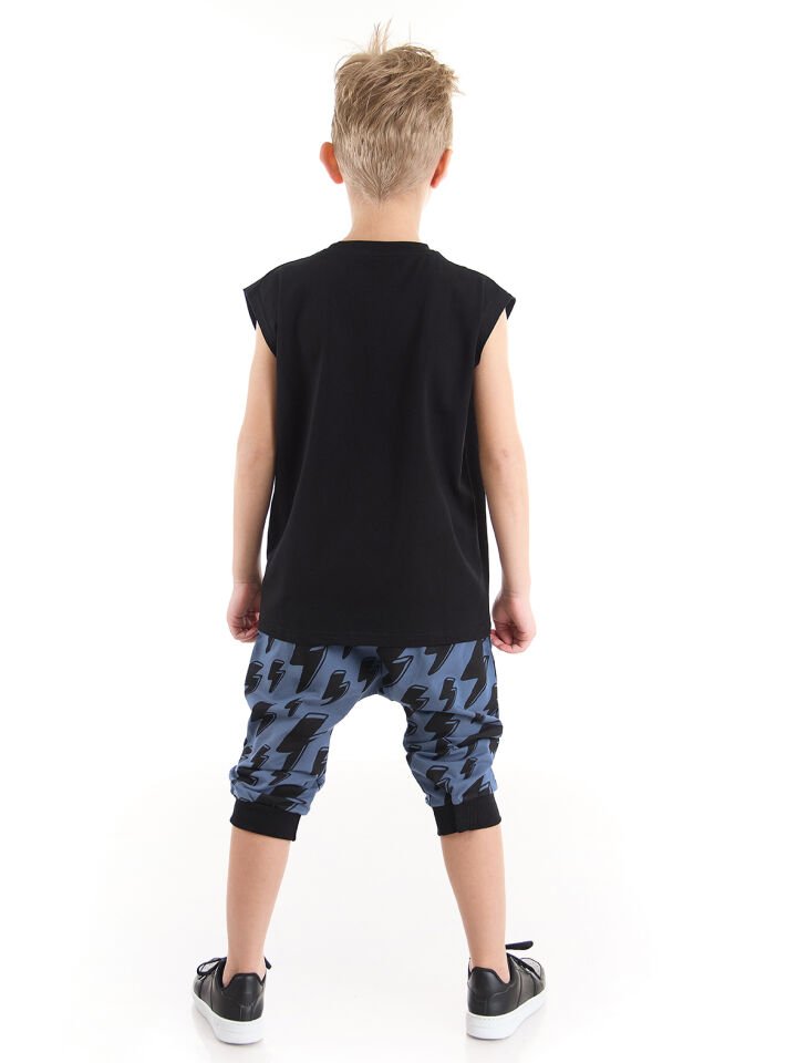 Şimşek Dino Erkek Çocuk T-shirt Kapri Şort Takım