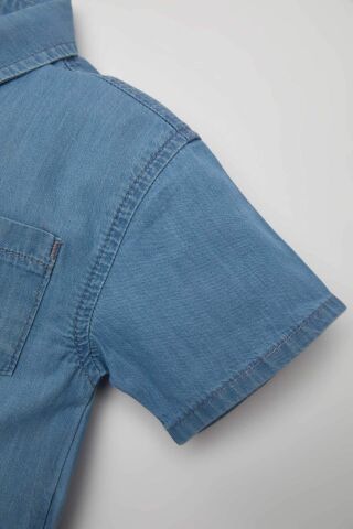 Erkek Bebek Kısa Kollu Jean Gömlek
