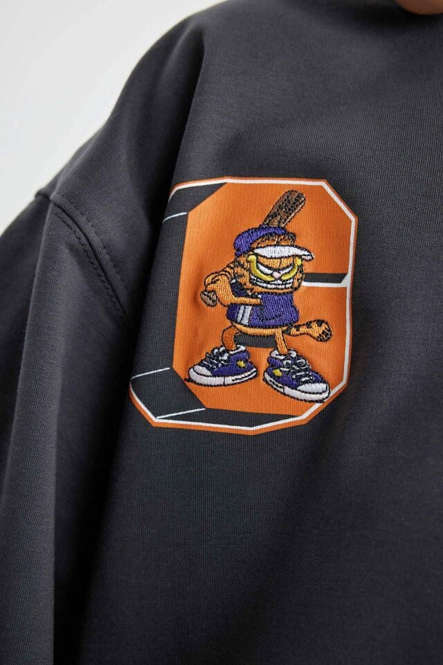 Kız Çocuk Garfield Bisiklet Yaka Sweatshirt