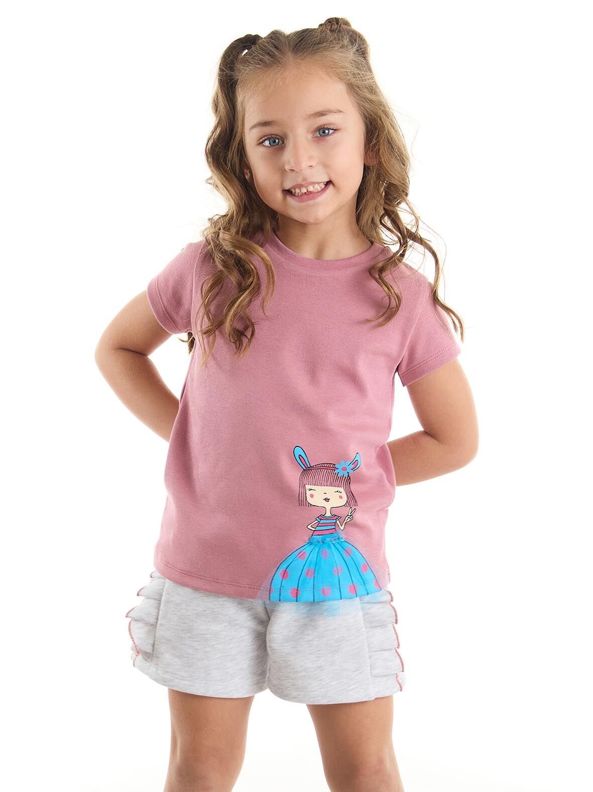 Tüllü Lily Kız Çocuk T-shirt Şort Takım