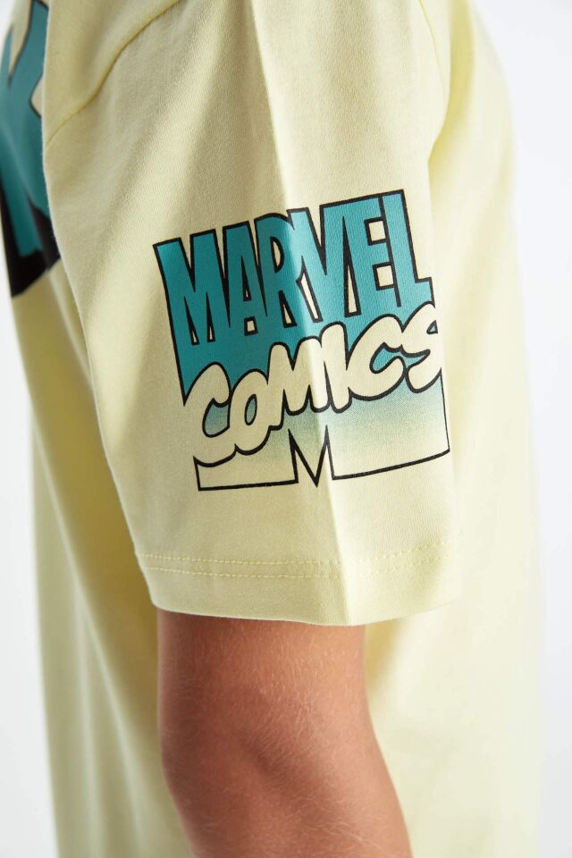 Erkek Çocuk Marvel Comics Bisiklet Yaka Kısa Kollu Tişört