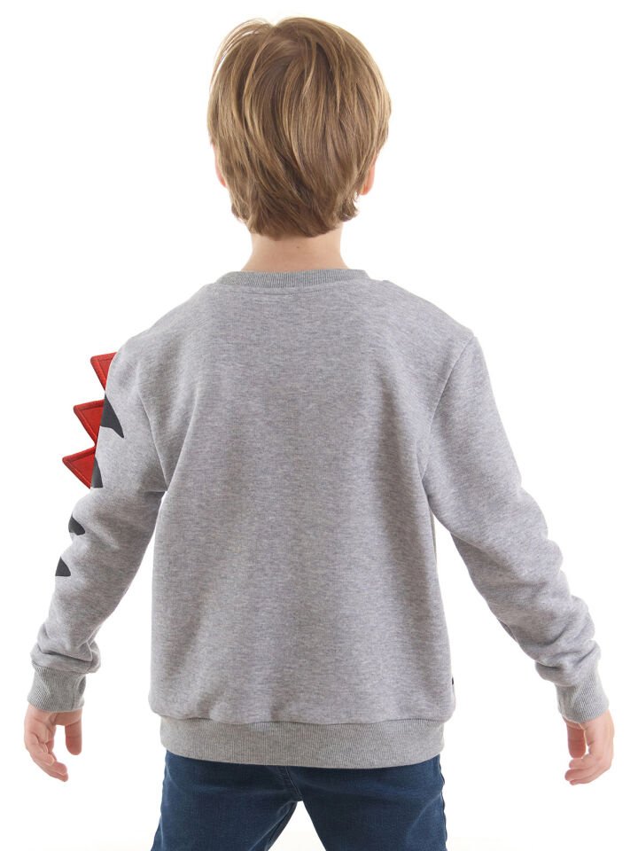 Şekerci Dinozor Erkek Çocuk Gri Sweatshirt 7 Y - Gri