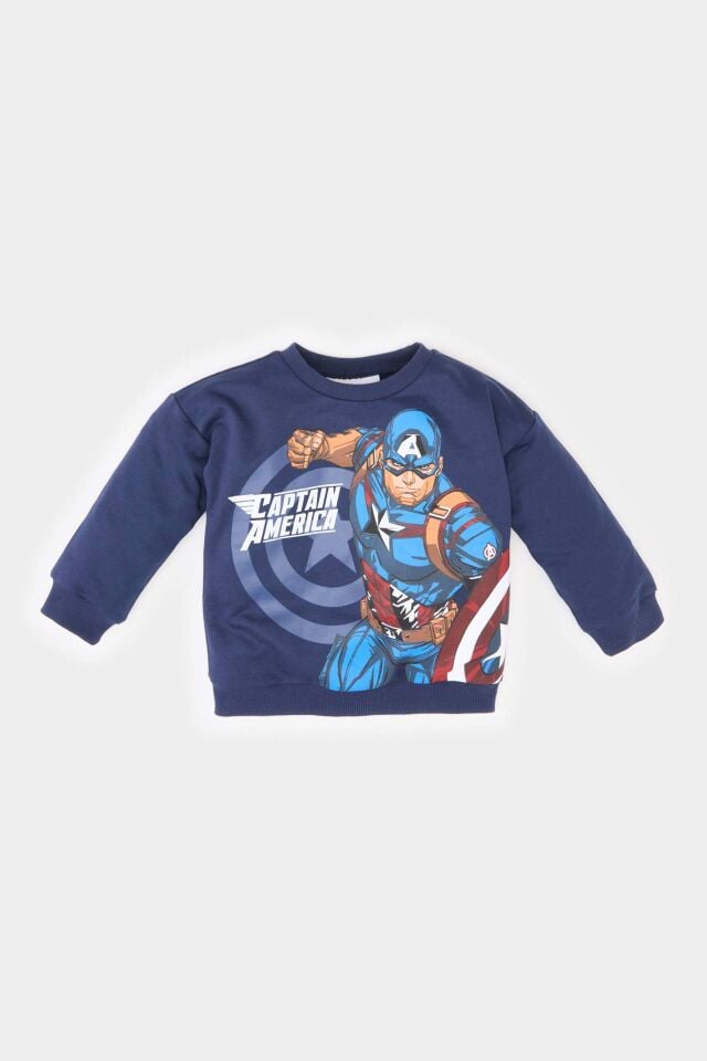 Erkek Bebek Marvel Avengers Bisiklet Yaka Sweatshirt