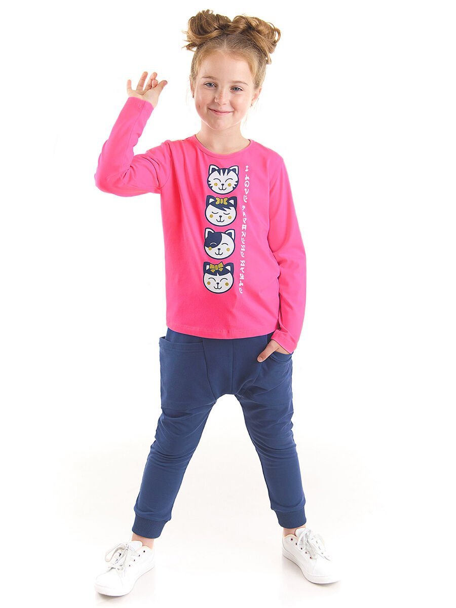 Japan Cats Kız Çocuk T-shirt Pantolon Takım