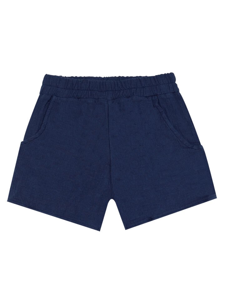 Kız Bebek Çocuk Pembe Müslin Bluz Şort Takım