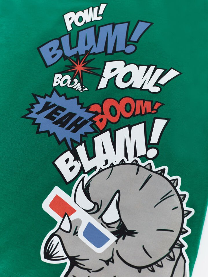 Comics Dino Erkek Çocuk T-shirt Kapri Şort Takım
